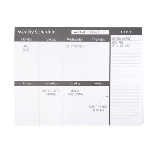 Stationery Pads Weekly Schedule - Bullseye's Playground™ - 1 of 3