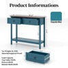 VYNXARIA Farmhouse Style Console Table with 2 Drawer and Bottom Storage Shelf for Entryway(Pagoda Blue) - 4 of 4