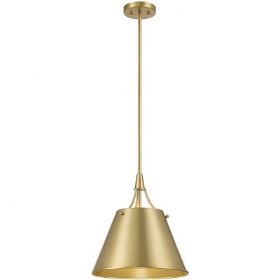 Warm Brass Adjustable Metal Shade Pendant Light