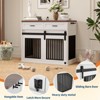 42'' Dog Crate Furniture with Storage Drawers,with 2 Sliding Barn Doors, Wooden Double Dog Cage TV Stand Multi-Functional Dog Crate End Table - 4 of 4