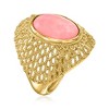 Ross-Simons Pink Coral Dome Ring in 18kt Gold Over Sterling - 3 of 4