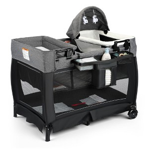 Kinder King 4-in-1 Convertible Baby Playard with Bassinet, Diaper
