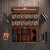 12 Slot Men Watch Case With Drawer, Watch Display Case With Glass Lid, 2-Layer Watch Holder Organizer - 4 of 4