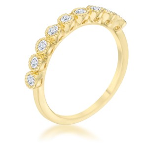 Slickblue Women’s 0.27ct CZ Pave Set Band Ring, 14k Gold / Rhodium, Classic Clear Stone Design, Size 5-10 - 1 of 4