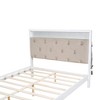 NicBex Queen Size Bed Frame with Upholstered Headboard,LED and 2 Drawers for Adults/Boys/Girls,White - 4 of 4