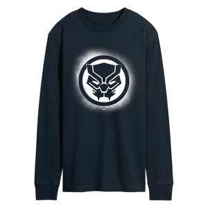 Men's - Marvel - Black Panther Spray Paint Logo Long Sleeve Graphic T-Shirt - 1 of 3