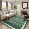 Lahome Machine Washable Gradient Border Wave Floor Mat-Soft Carpet for Living Room, Bedroom, or Entryway - 2 of 4