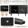 ORRD Farmhouse Sideboard Cabinet with Glass Doors, Adjustable Shelves, Black - 4 of 4