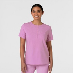 Wink Fashion Prints Women's Round Neck Tuck-In Scrub Top - 1 of 1