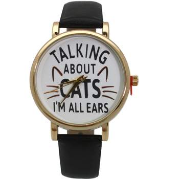 OLIVIA PRATT TALKING ABOUT CATS LEATHER STRAP WATCH