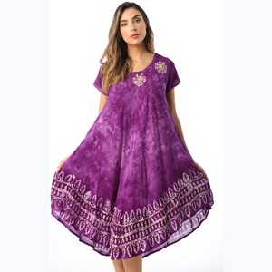Riviera Sun Batik Tie Dye Summer Dress Beach Cover Up - 1 of 4