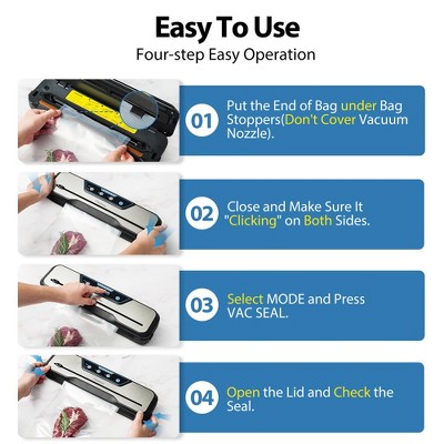 Beelicious Compact Stainless Steel Vacuum Sealer Machine with Starter Kit