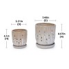 Syemin Planters Set of 2 Striped Ceramic Flowerpot, Indoor and Outdoor Modern Planter for Patio, Garden, Windowsill, White, 7.48"*7.4"*8.07" - 3 of 4