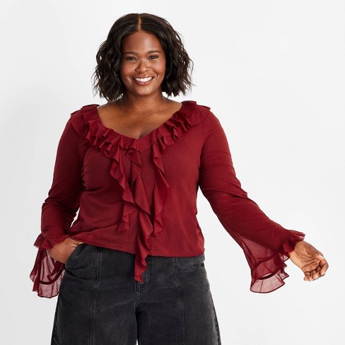 Target ruffle blouse on sale