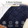 Heated Blankets Soft Flannel Electric Heated Blankets for Couch, Navy Blue - 2 of 4