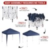 10x10 FT Pop Up Canopy Tent, Easy Set Up Tent, Instant Sun Shelter Canopy with Wheeled Bag for Parties, Beach, Outdoor, Navy Blue - 4 of 4