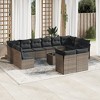 vidaXL Patio Sofa Set Grey PE rattan, tempered glass, powder-coated steel - 2 of 4