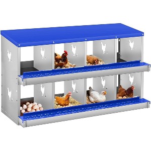 Coucheta Chicken Nesting Boxes - Available in Multiple Styles (Bracket Leg/Two-Tier/Wall Mount) & Compartments (6/8/10) for Easy Egg Collection. - 1 of 4