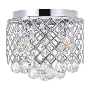 Elegant Chrome and Glass 3-Light Flush Mount