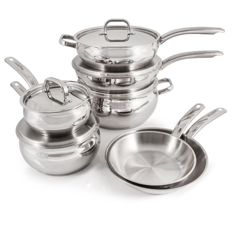 BergHOFF 12Pc 18/10 Stainless Steel Cookware Set with Stainless Steel Lid, Belly Shape, 5 of 13