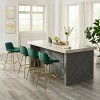 Art Leon Comfortable Velvet Swivel Barstool with Golden Legs, Set of 2 - 4 of 4