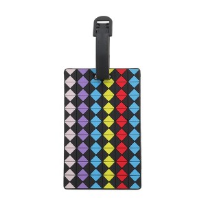 Unique Bargains Argyle Pattern Luggage Tag Colorful 1 Pc - 1 of 4