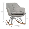 Costway Set of 2 Accent Rocking Chair Upholstered Rocking Arm Chair w/ Cushion - 3 of 4