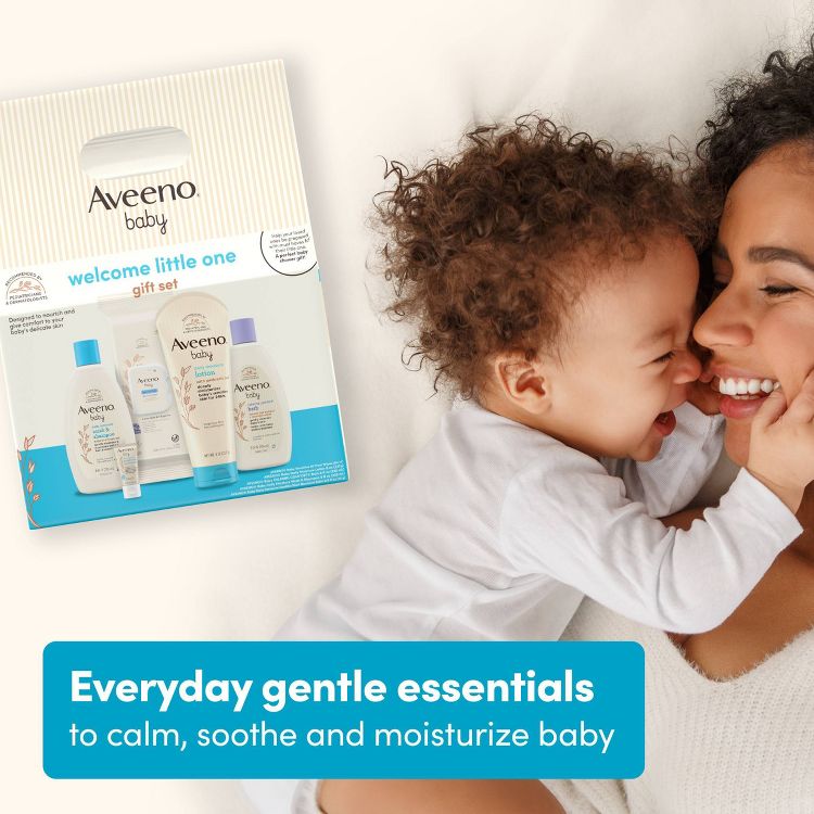 Aveeno Baby Welcome Little One Essentials Skincare Gift Set Includes Wash, Lotion &#38; Wipes - 5ct, 6 of 9