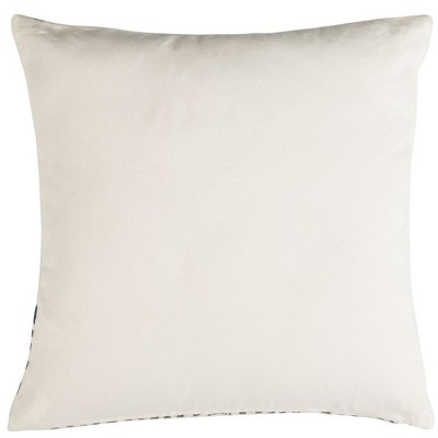Lancia Beige and Black 20" Cotton Geometric Pillow
