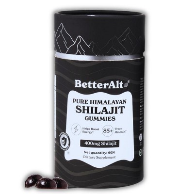 BetterAlt Pure Himalayan Shilajit Gummies Dietary Supplement | Energy Boost & Immune Support | Boost Stamina - (60 Gummies)