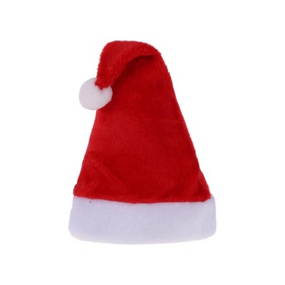 Unique Bargains Christmas Hat Plush Short Pile Hat Polyester Non-Woven Fabric Red 11.02"x15.75" 1 Pc