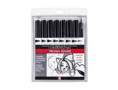 Sakura 50201 6-Piece Pigma Manga Comic Pro Drawing Kit,Black