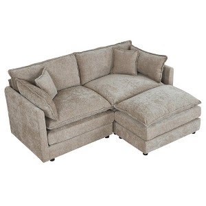 NicBex 77.17 Inch L-Shaped Sectional Sofa,Chenille 2-Seater Sofa with Footrest for Living Room,Apartment,Office - 1 of 4