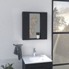 SEVOBAL Bathroom Storage Cabinets Double Door Cabinet with Mirror and Shelf for Bathroom Storage, Ideal for Toothbrush, Towel, Black, 28.3"*26.8"*3.9" - 2 of 4