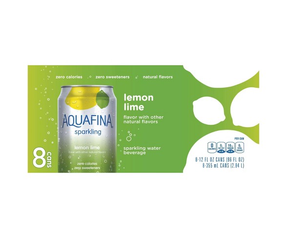 Aquafina&#174; Sparkling Lemon Lime - 8pk/12 fl oz Cans