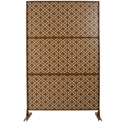 Grungis Matrix Metal Decorative Patio Screens,Galvanized Privacy Fence Panels with Grid Pattern for Deck Balcony Patio,76" H×48" W
