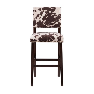 Corey Udder Madness Cow Print Bar Stool with Antique Bronze Trim