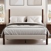 Queen Size Platform Bed Frame with Upholstered Headboard, Mid Century Modern Upholestery Bed Frame,86.6" L x 64.2" W x 49" H Walnut Wood - image 2 of 4