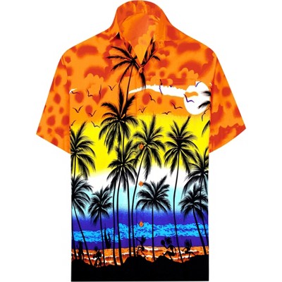 LA LEELA Men's Hawaiian Shirts Short Sleeve Button Down Shirt Mens Casual Shirts Vacation Tropical Beach Summer Party Shirts Funny