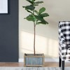 NAYSAYE Set of 2 Rectangular Rustic Planters with Galvanized Metal and Wood for Indoor and Outdoor Gardening, Brown and Silver, 22"*16"*14" - 2 of 4