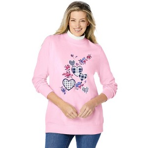 Woman Within Layered-Look Sweatshirt - 1 of 4