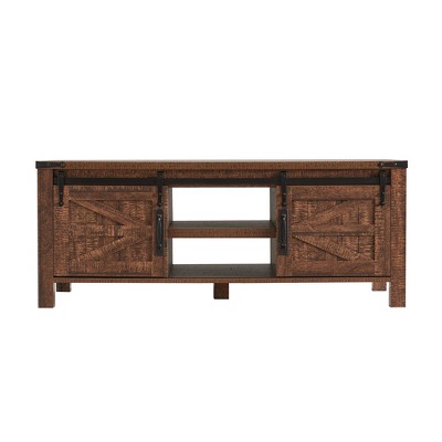 OKD 48" Farmhouse Lift Top Coffee Table with Sliding Barn Door & Adjustable Shelf