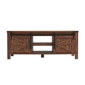OKD 48" Farmhouse Lift Top Coffee Table with Sliding Barn Door & Adjustable Shelf - 1 of 4