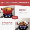 SEVOBAL Pots and Pans, Enameled Cast Iron Dutch Oven Set with Multi-Functional Lid for Versatile Cooking Applications, Red, 10.2"*10.2"*4.6" - 3 of 4