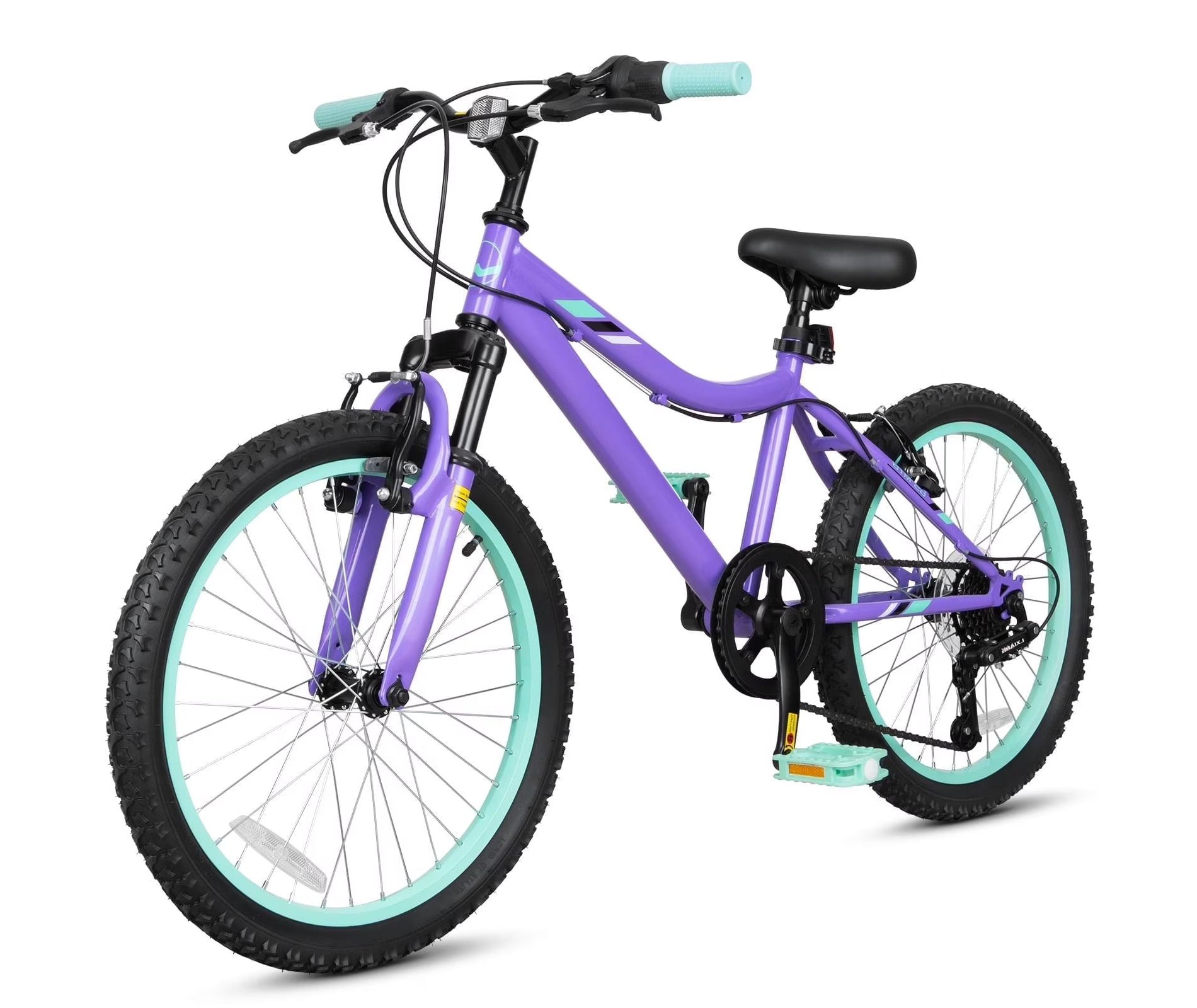 Hykolity 20'' Kid Mountain Bike, Kid Bike for Girls Age 6-14 Year Old, 6 Speed Kid Bicycle with Front Suspension Fork, Adjustable Seat Height, Purple