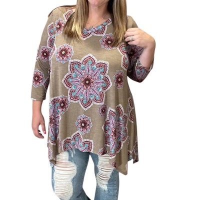 Women's Abstract Sharkbite Top - honeyme