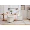 Gulches Beige Chenille Swivel Dining Chair Set of 2 360 Degree Wheels Ergonomic Back 21 inch Wide 250 lb Compact Kitchen Dining Room - 3 of 4