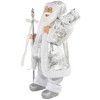 Northlight 24" Silver and White Santa Claus with Staff and Gift Bag Christmas Figure - 3 of 4