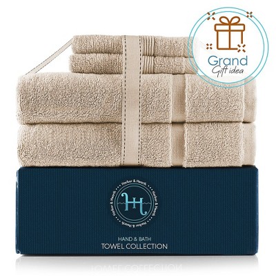 Beige Cream 100% Cotton Washcloth and Towel Set