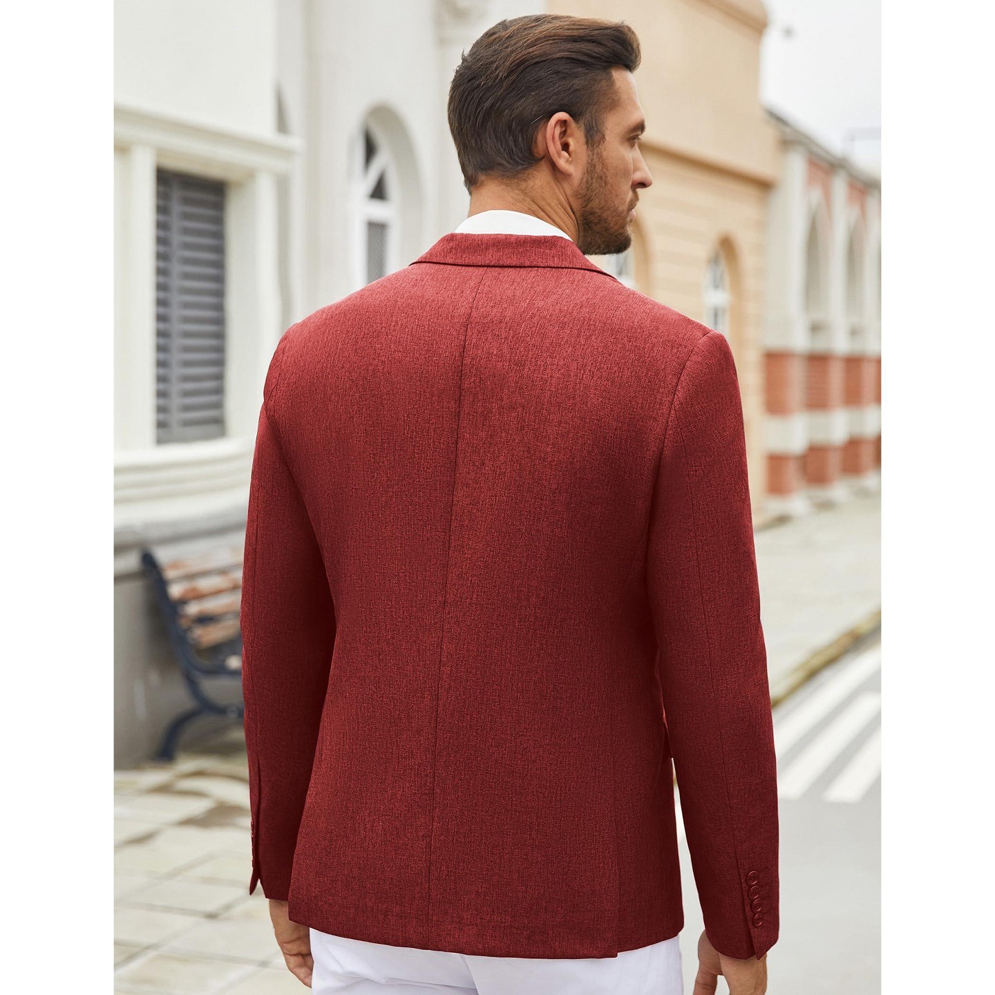 Мужской пиджак COOFANDY Blazer Casual Sport Coats Formal Business Travel Suit Jackets Lightweight Blazer Unlined Sport Jacket Red, цвет: Красный — фото 3
